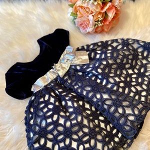 Blueberi Boulevard - Navy/Silver 12M Easter Dress